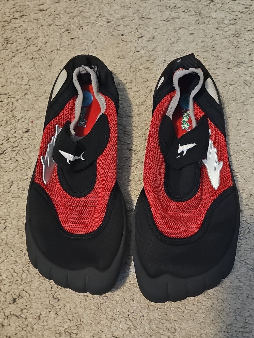 Kids Red and Black Athletic Slip-On Water Shoes